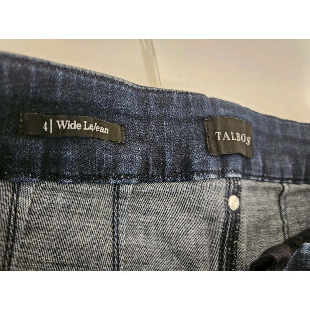 Talbots Wide-Leg Dark Wash Womens Trouser Jeans Size Small 4/28 - Picture 4 of 10